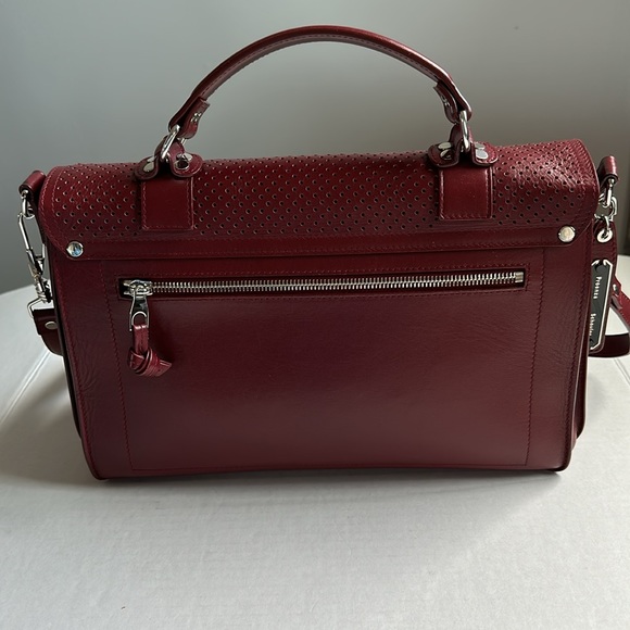 Proenza Schouler medium PS1 leather satchel bag in burgundy color - Picture 2 of 10